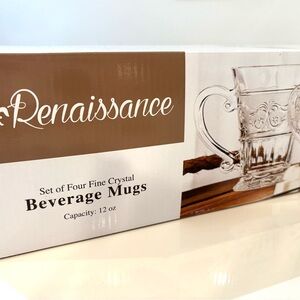 Clear Crystal Beverage Mugs - Set of 4